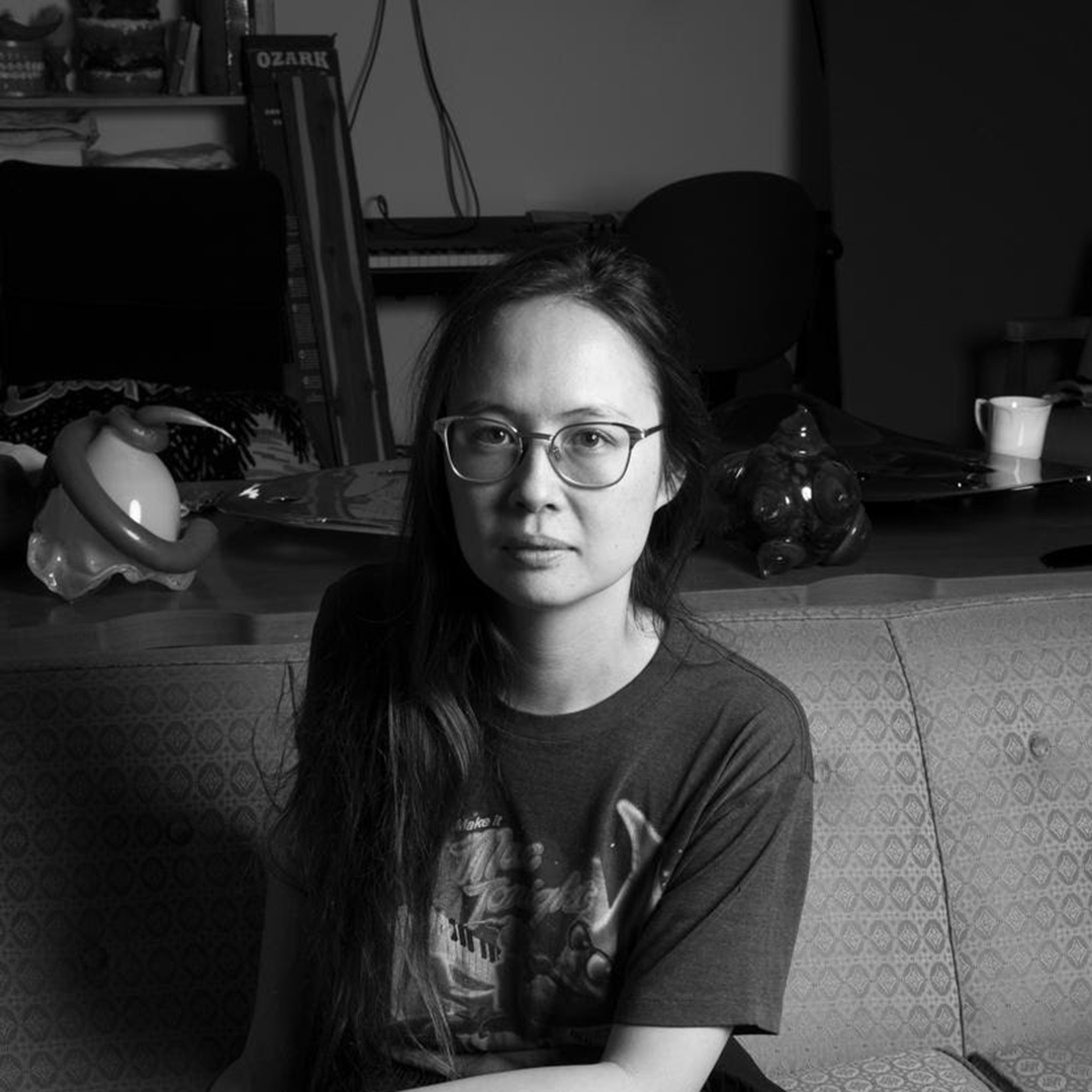 A person sitting on a couch.