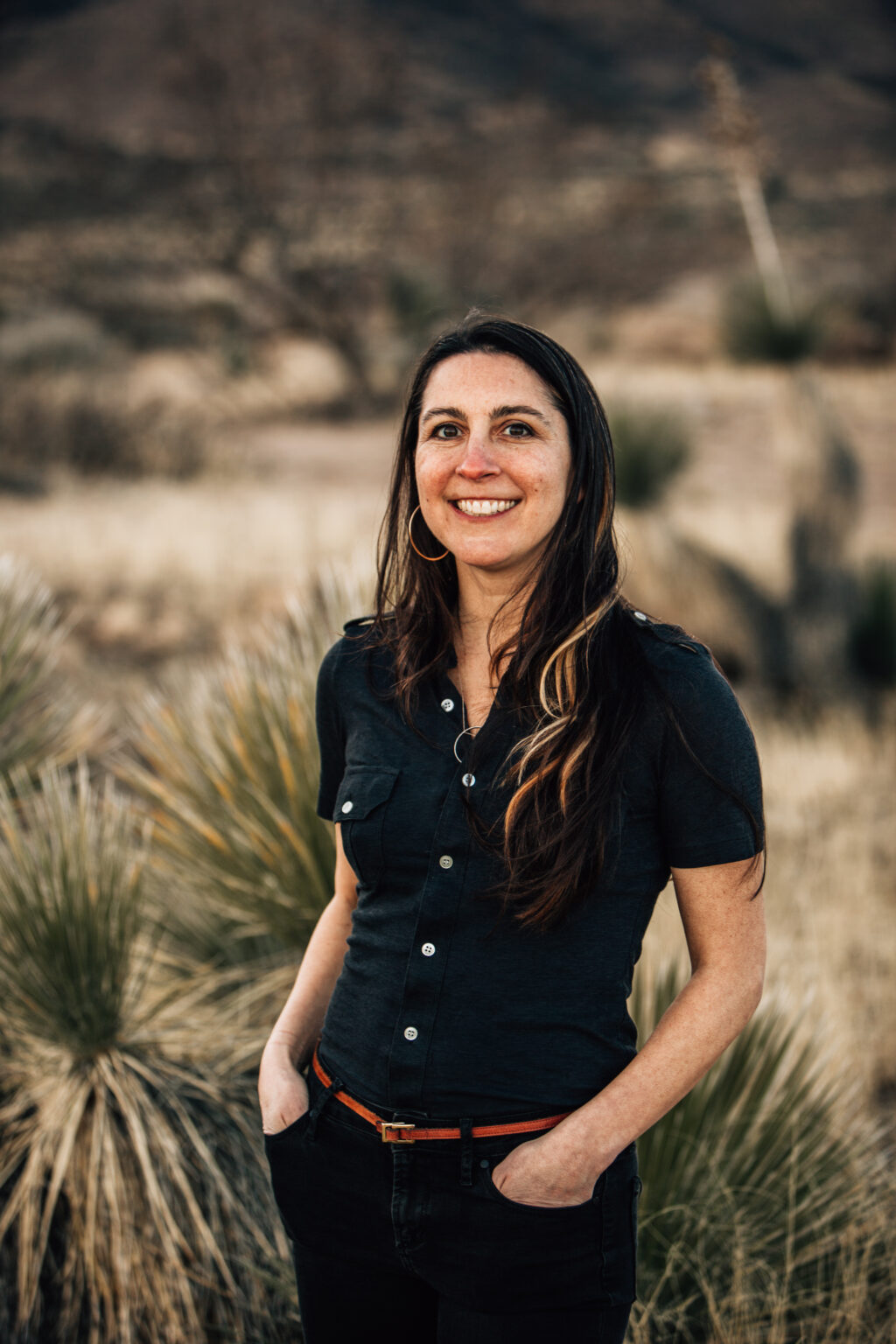 person standing in a desert landscape