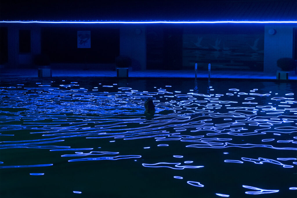 Image of a darkened pool.