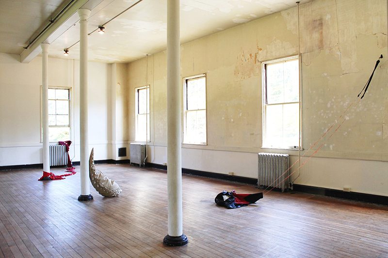 Large room with sculptures