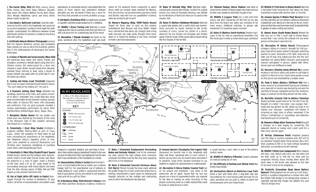 a technical map of landmass and buildings with extensive notations