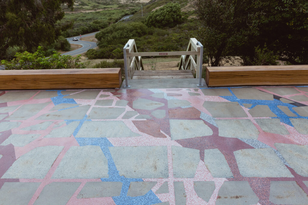 A terrazzo patio.