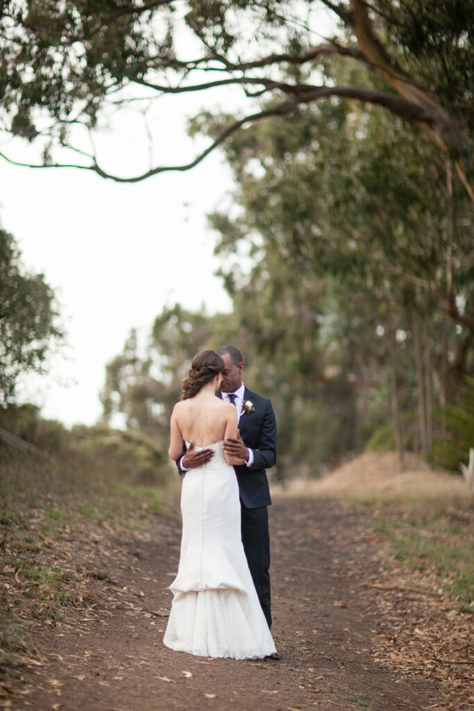 A couple under the trees