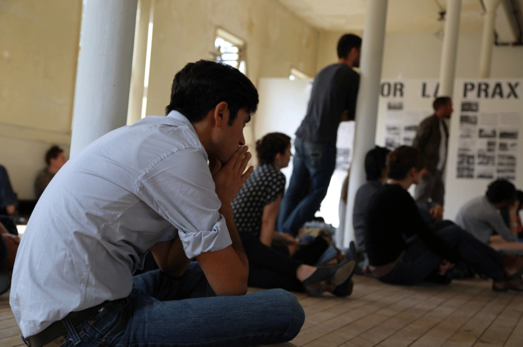 people sitting on the floor