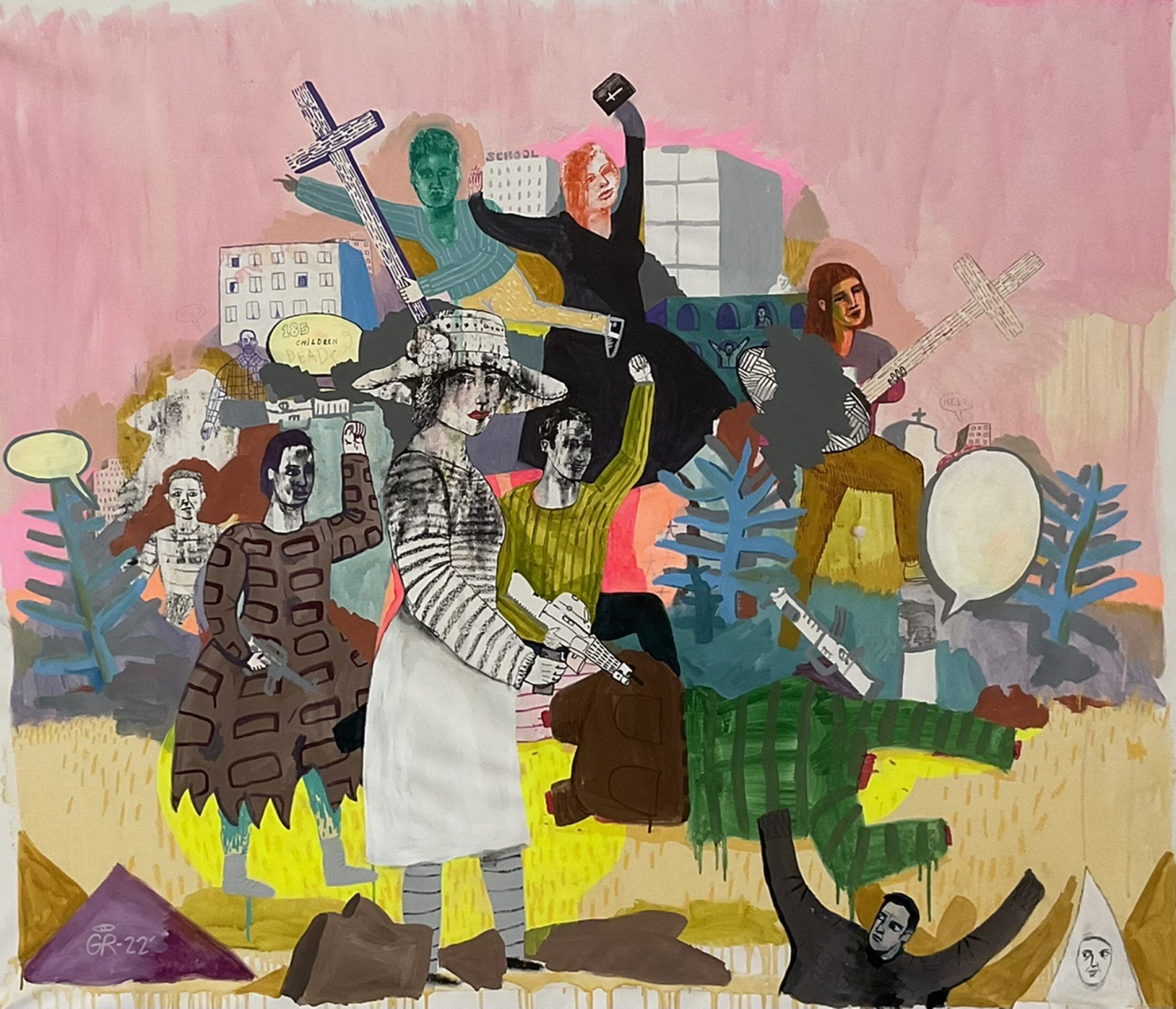 Painting of a mass of figures