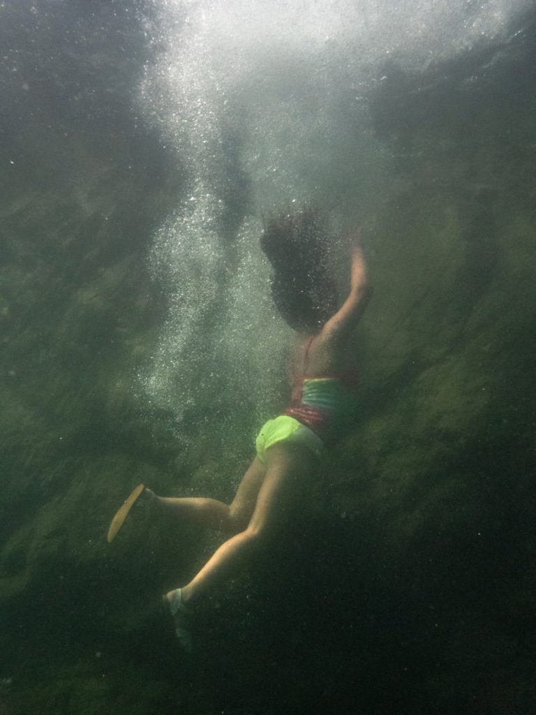 photo of person underwater