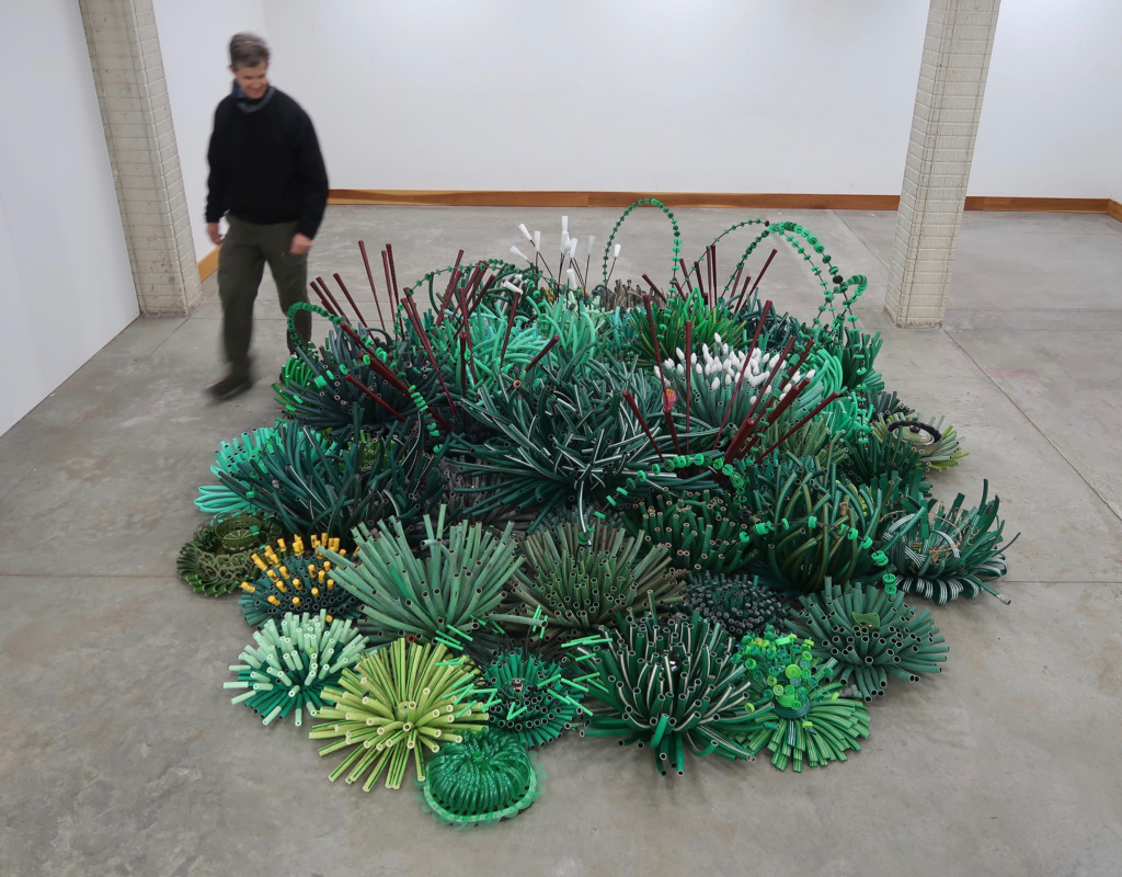 A large sculpture resembling plants