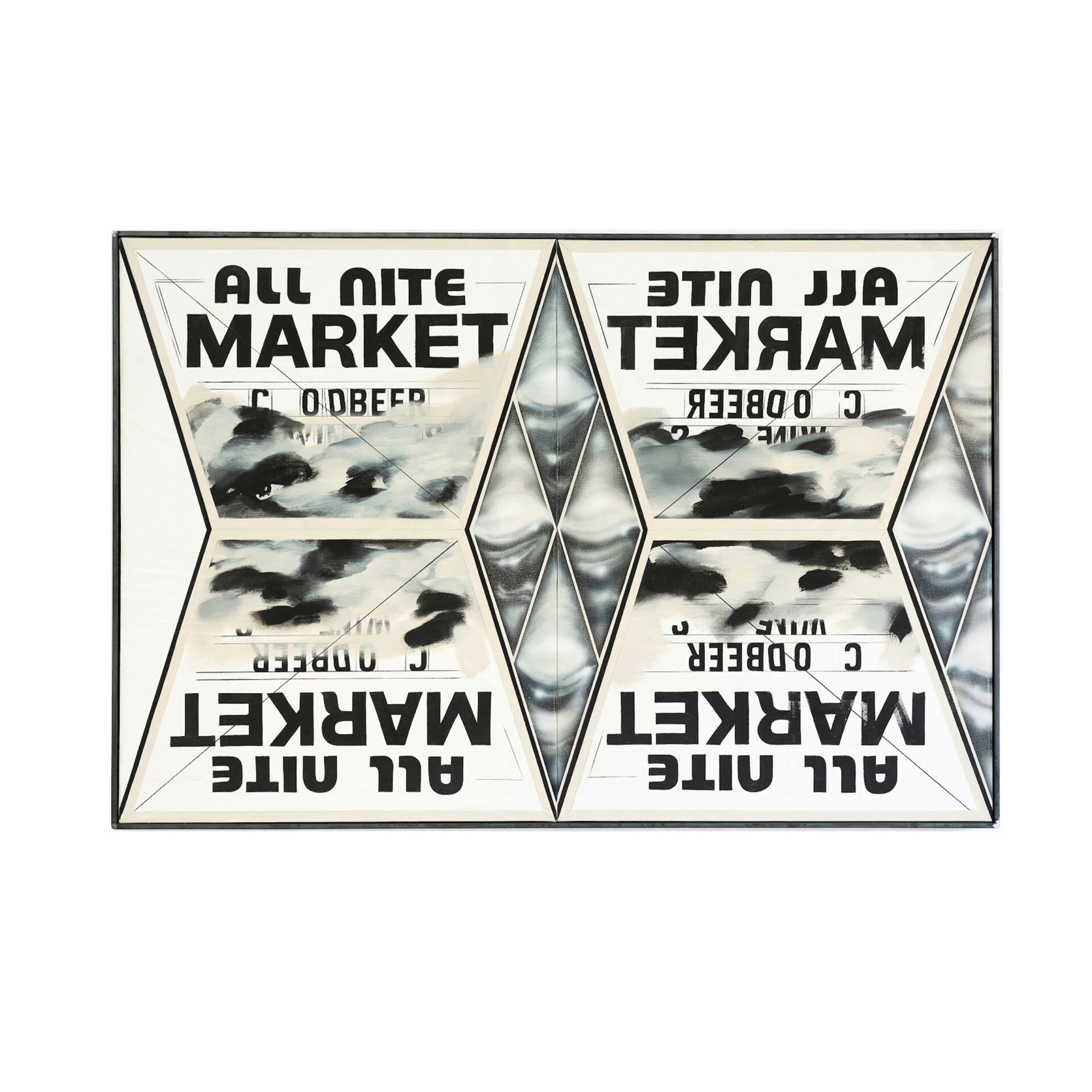 Painting with text that reads