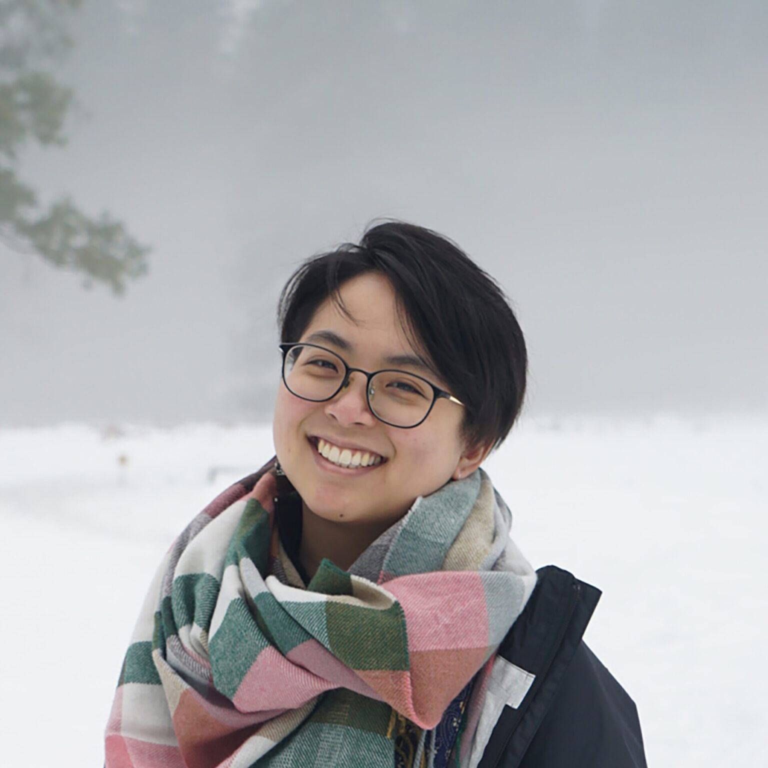 Photo of Elenie Chung outdoors in a snowy landscape